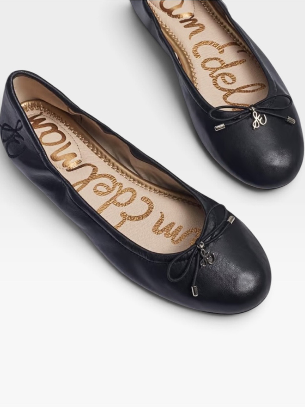 Sam Edelman Flats Ballet NEW Felicia Exclusive Bow Tie Soft Leather Black Size 9